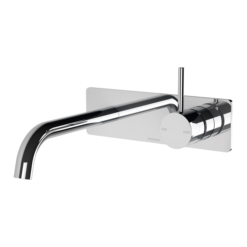Phoenix Vivid Slimline Up basin / bath wall mixer set in Chrome, product view on a white background by Tilemall