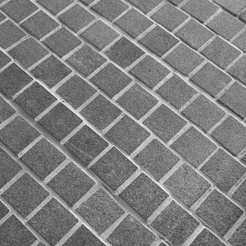 Sesame Grey Granite mesh-backed sheet layout by Tilemall