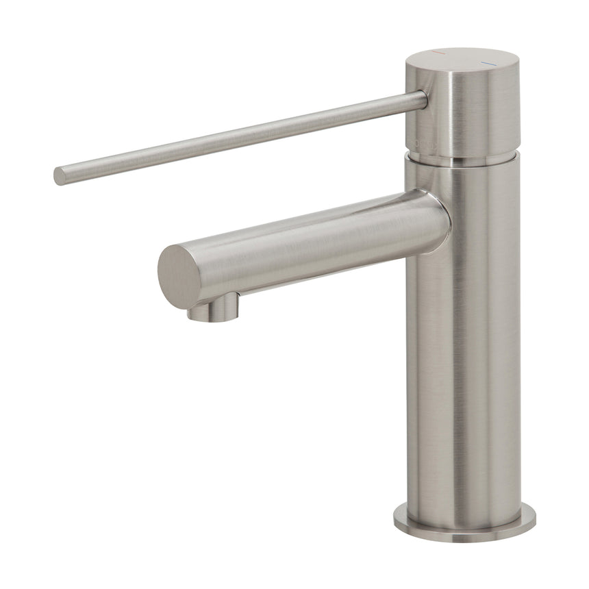 Phoenix Vivid Slimline Basin Mixer with Extended Lever Brushed Nickel, product view