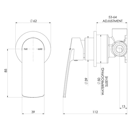 115-2801-1-Mekko-SwitchMix-Shower-Wall-Mixer-Round-Plate-Line-Drawing-1