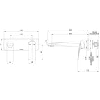 Phoenix Mekko SwitchMix Wall Basin / Bath Mixer Set 200mm Chrome