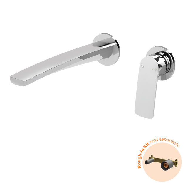 Phoenix Mekko SwitchMix Wall Basin / Bath Mixer Set Round Plates Fit-Off Kit Chrome, product view