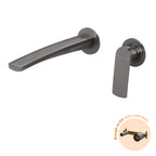 Phoenix Mekko SwitchMix Wall Basin / Bath Mixer Set Round Plates Fit-Off Kit Brushed Carbon