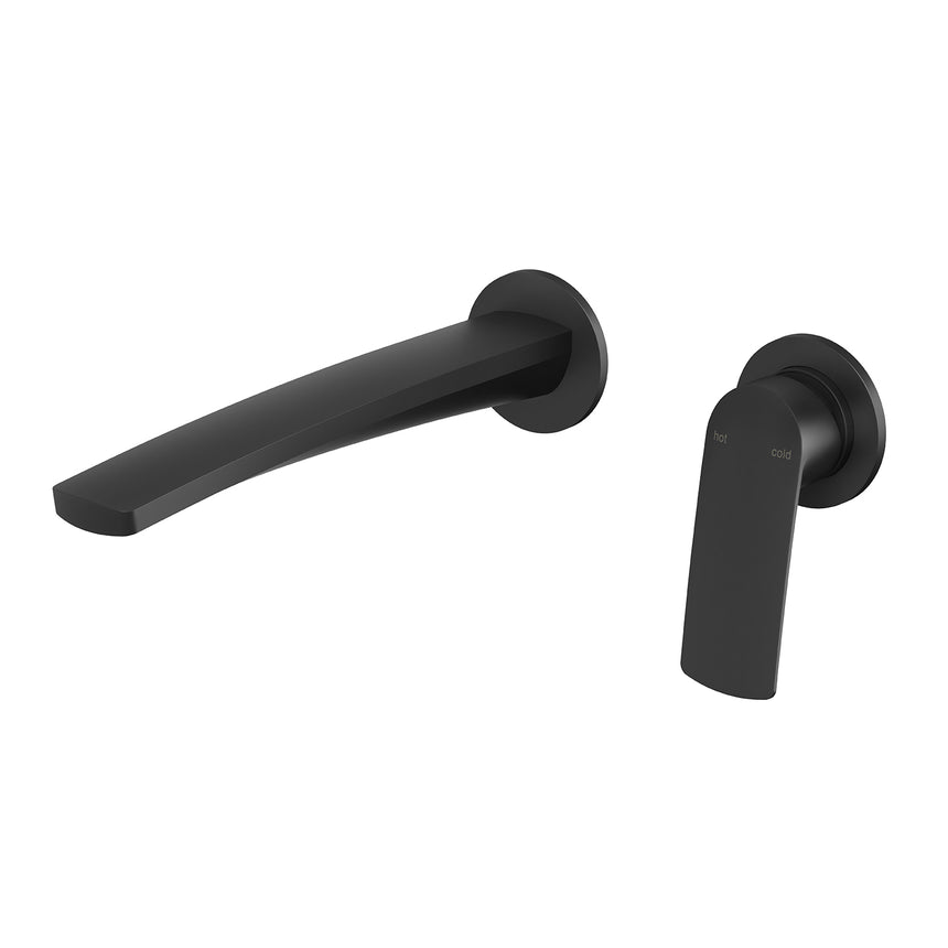 Phoenix Mekko SwitchMix Wall Basin / Bath Mixer Set Round Plates Matte Black, product view