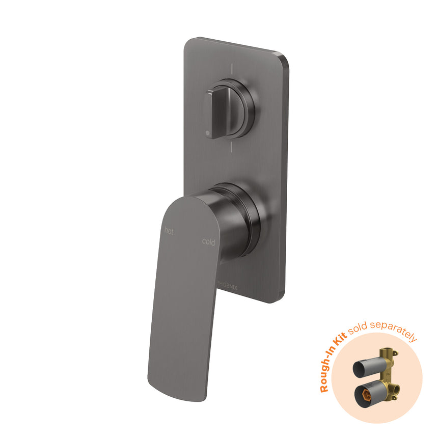 Phoenix Mekko SwitchMix Shower / Bath Diverter Mixer Fit-Off Kit Brushed Carbon, product view