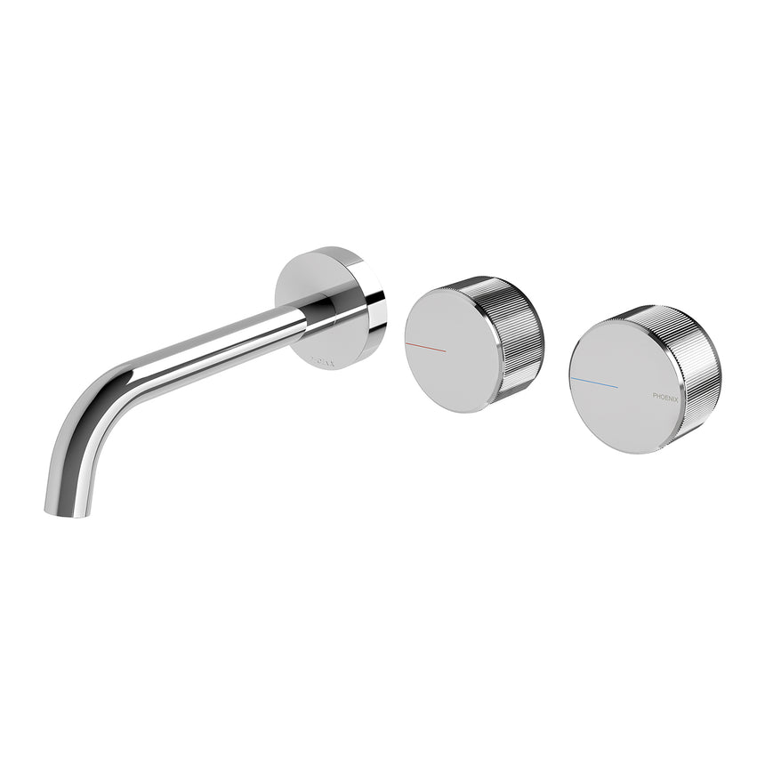 Phoenix Axia Wall Basin / Bath Curved Outlet Hostess Set 180mm Chrome, product view