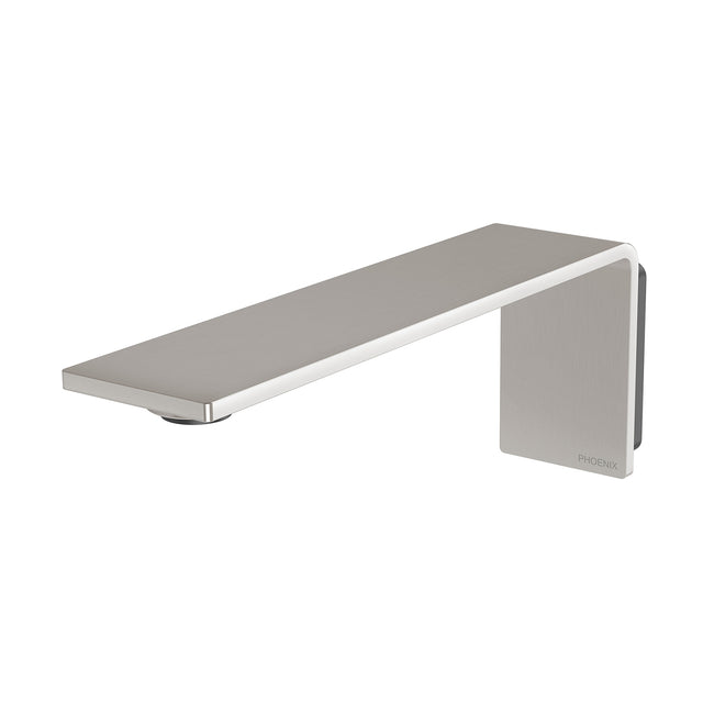 Phoenix Axia Wall Basin / Bath Outlet 200mm Brushed Nickel, product view