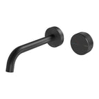 Phoenix Axia Wall Basin / Bath Curved Outlet Mixer Set 180mm Matte Black
