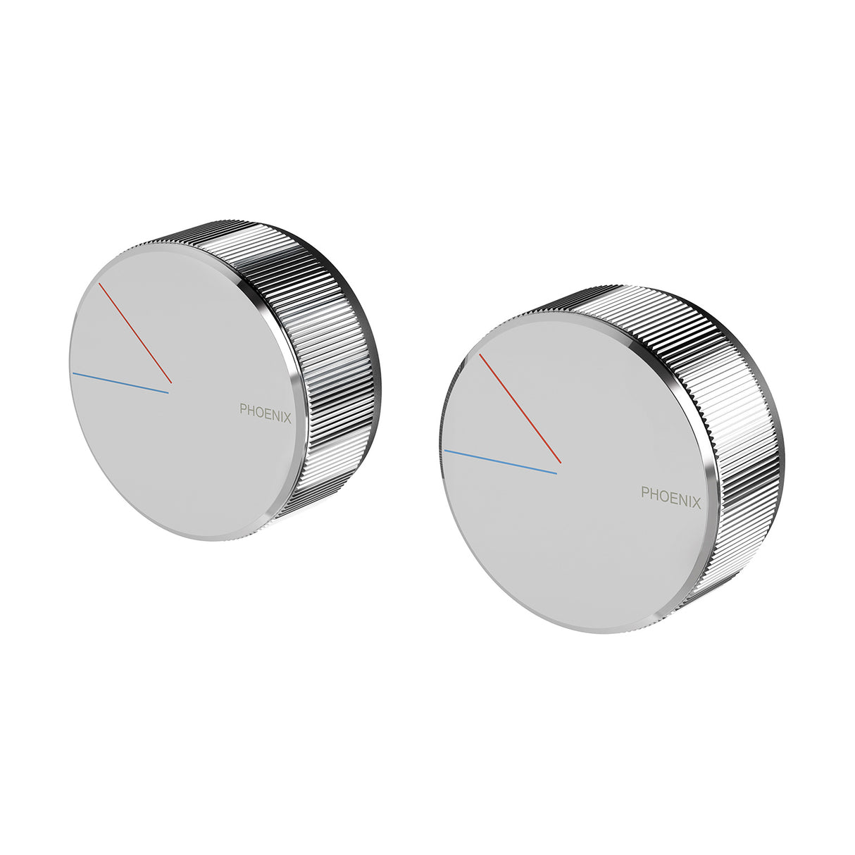 Phoenix Axia Twin Shower Mixer / Wall Mixer Chrome 3D Viewer