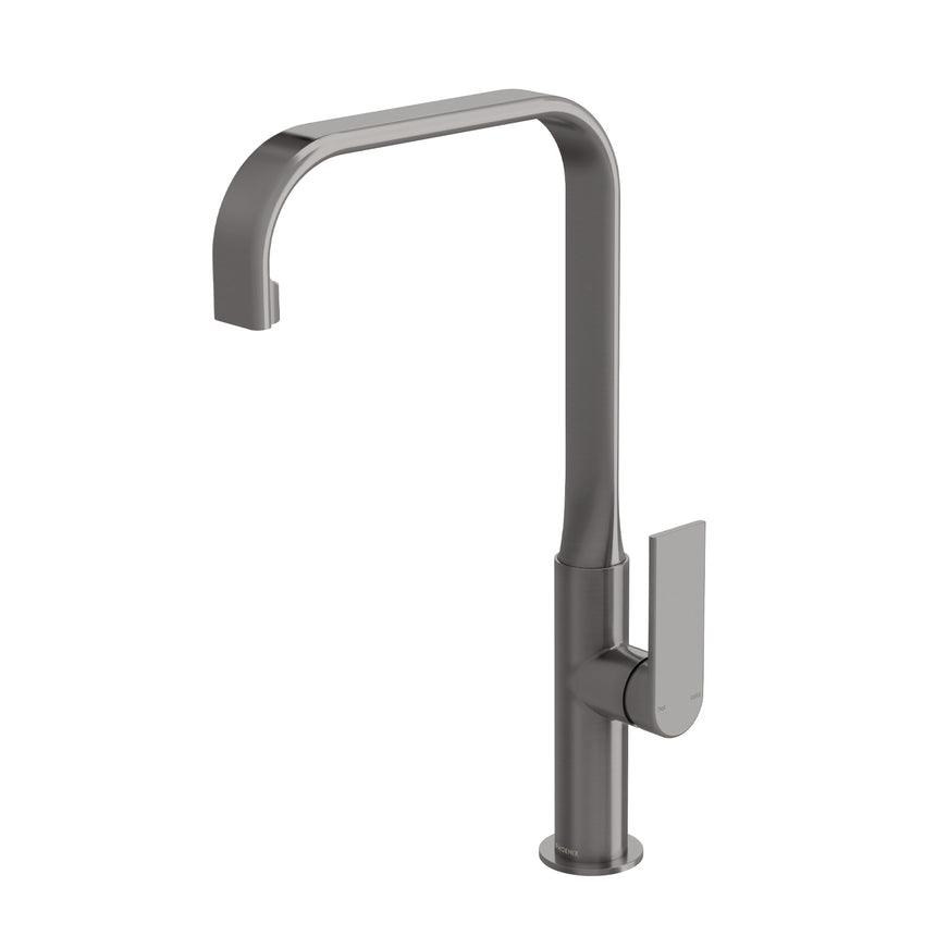 Phoenix Teel Sink Mixer 200mm Squareline Brushed Carbon, product view