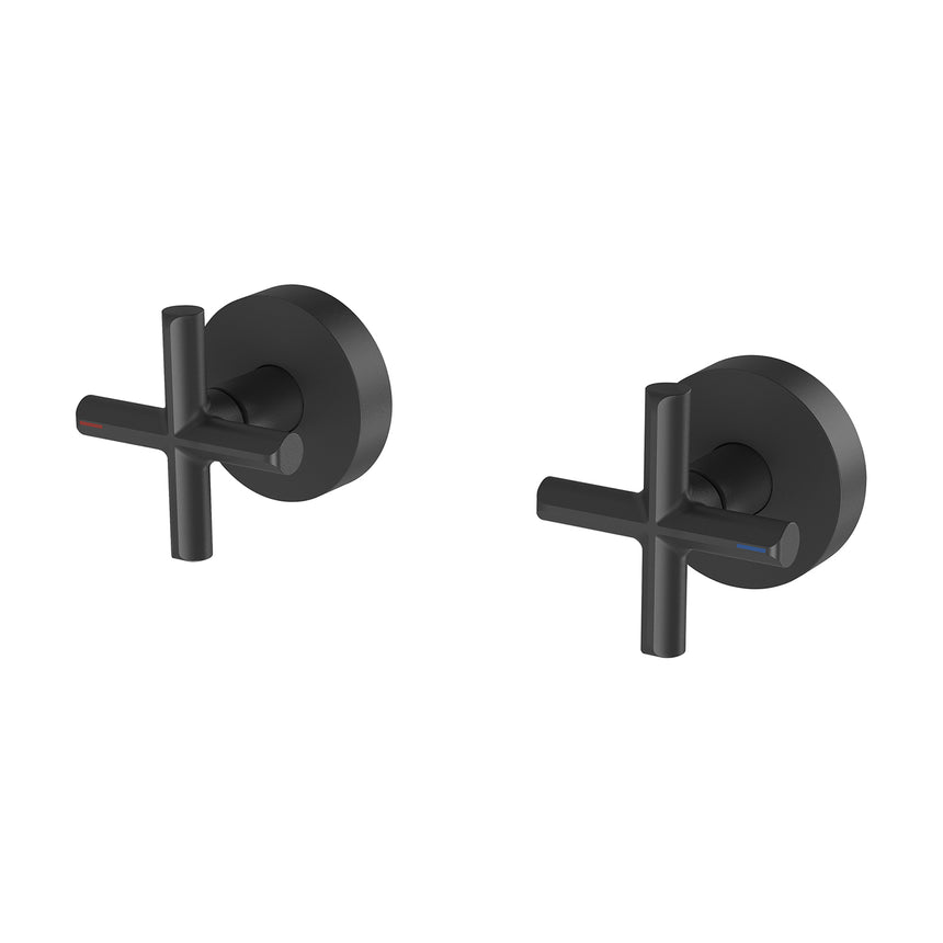 Phoenix Vivid Slimline Plus Wall Top Assemblies 15mm Extended Spindles Matte Black, product view