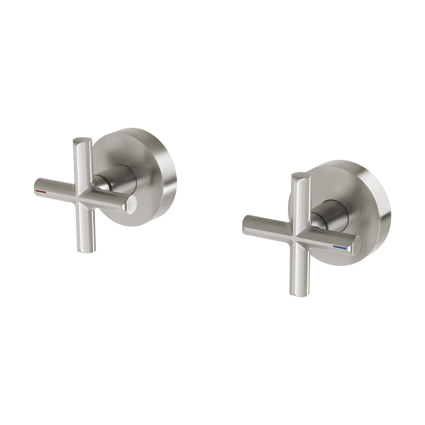 Phoenix Vivid Slimline Plus Wall Top Assemblies 15mm Extended Spindles Brushed Nickel, product view