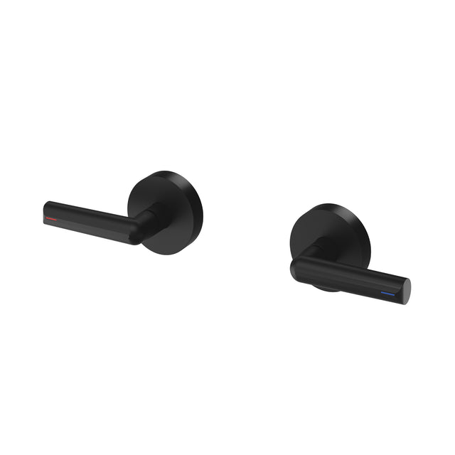 Phoenix Vivid Slimline Plus Lever Wall Top Assemblies 15mm Extended Spindles Matte Black, product view