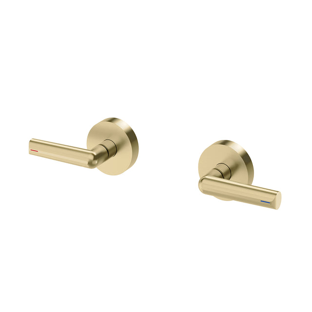 Phoenix Vivid Slimline Plus Lever Wall Top Assemblies 15mm Extended Spindles Brushed Gold, product view