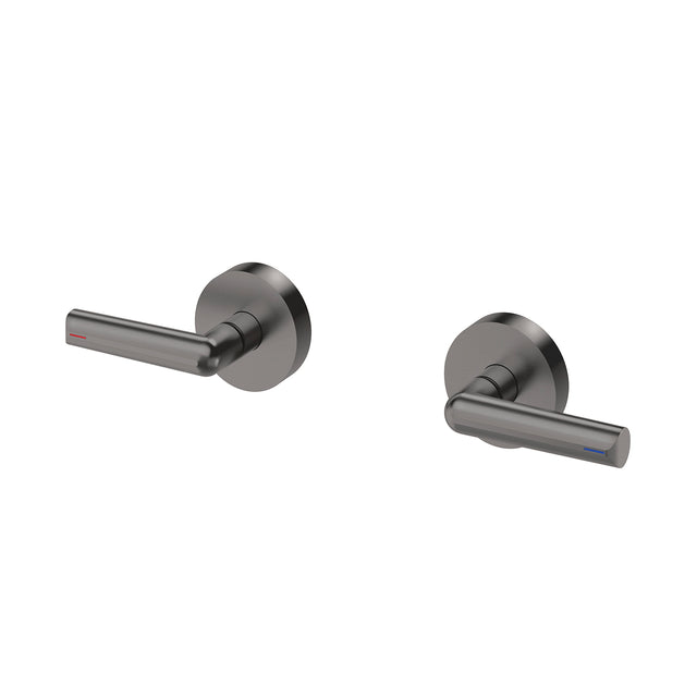 Phoenix Vivid Slimline Plus Lever Wall Top Assemblies 15mm Extended Spindles Brushed Carbon, product view