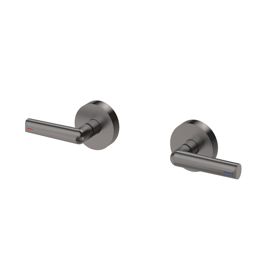 Phoenix Vivid Slimline Plus Lever Wall Top Assemblies 15mm Extended Spindles Brushed Carbon, product view