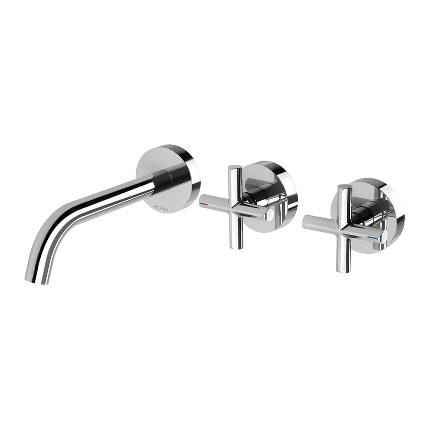 Phoenix Vivid Slimline Plus Wall Basin / Bath Hostess Set 180mm Outlet Chrome, product view