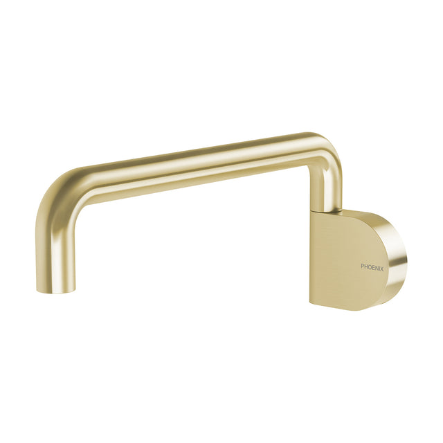 Phoenix Designer Swivel Bath Outlet 230mm Round Brushed Gold, product view