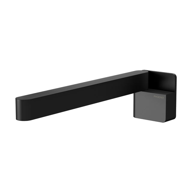 Phoenix Designer Swivel Bath Outlet 230mm Square Matte Black, product view