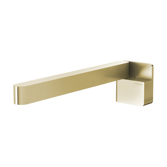 Phoenix Designer Swivel Bath Outlet 230mm Square Brushed Gold, product view