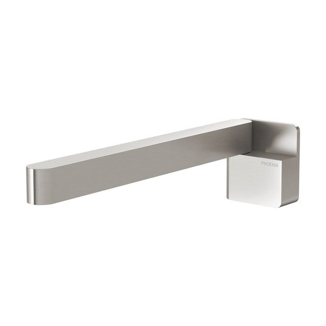 Phoenix Designer Swivel Bath Outlet 230mm Square Brushed Nickel, product view