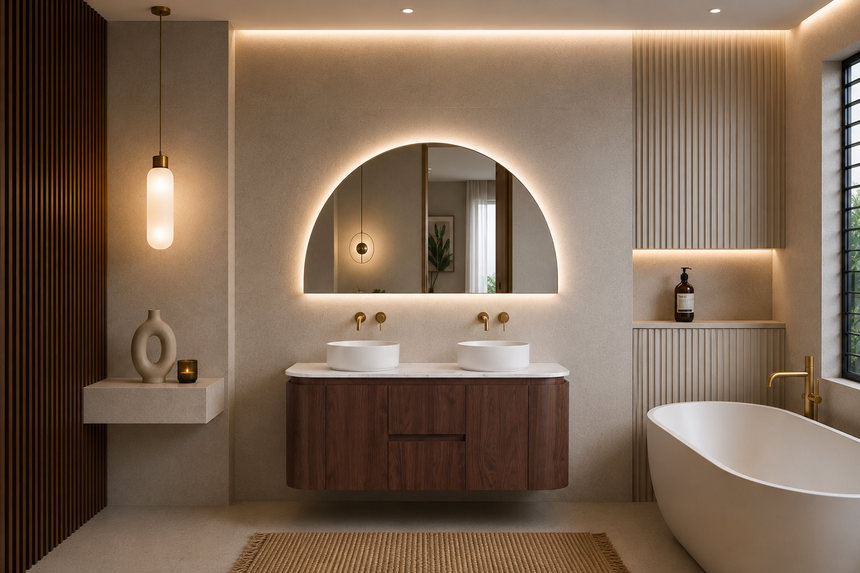 Ravello Wall Hung Vanity Mocha Oak