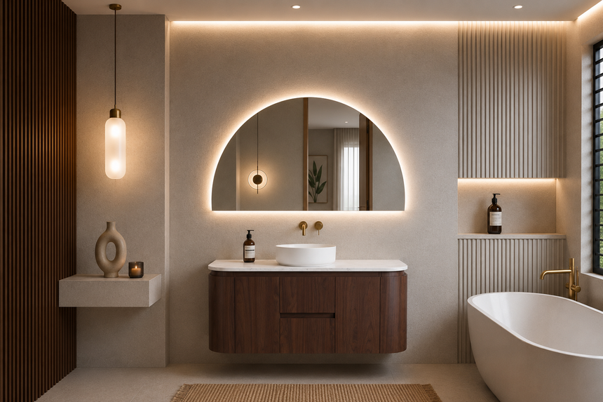 Ravello Wall Hung Vanity Mocha Oak