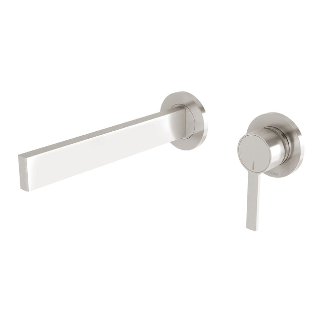 Phoenix Lexi MKII SwitchMix Wall Basin Mixer Set 200mm Brushed Nickel, product view