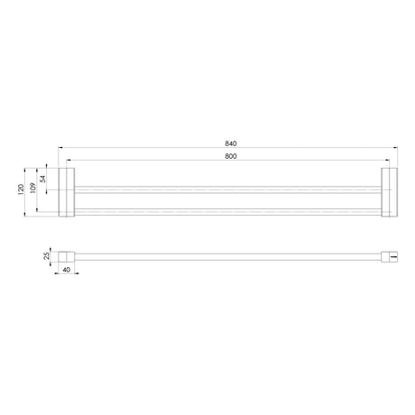 123-8130-Lexi-MKII-Double-Towel-Rail-800mm-Line-Drawing