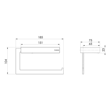 123-8200-Lexi-MKII-Toilet-Roll-Holder-Assy-Line-Drawing
