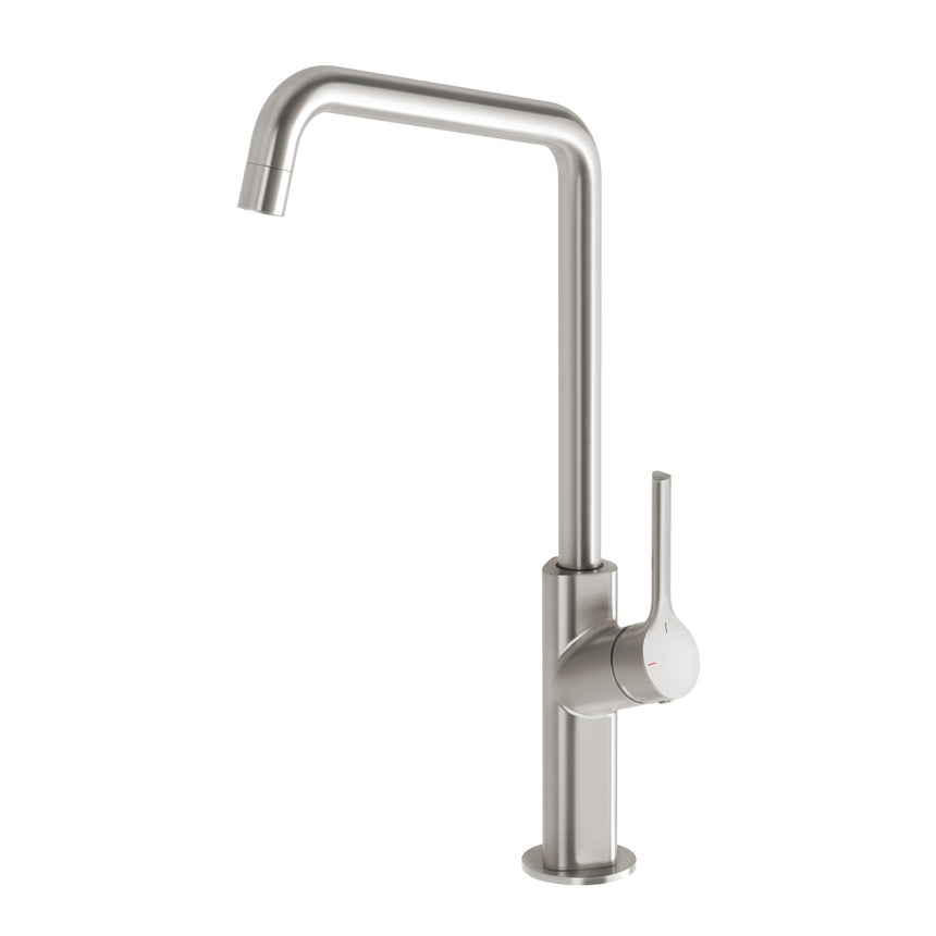 Phoenix Ester Sink Mixer 200mm Squareline Brushed Nickel, product view