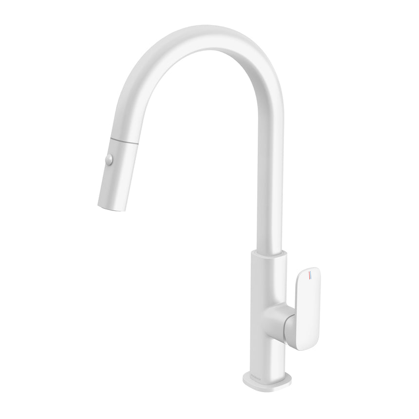 Phoenix Nuage Pull Out Sink Mixer 200mm Matte White, product view