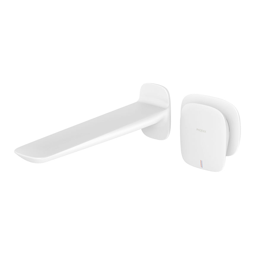 Phoenix Nuage Wall Basin / Bath Mixer Set 200mm Matte White, product view