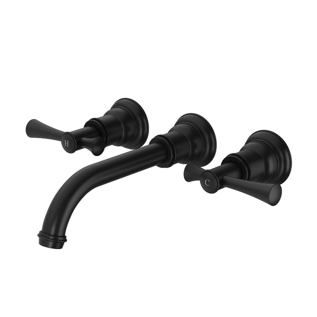 Phoenix Cromford Wall Basin / Bath Tap Set Matte Black, product view