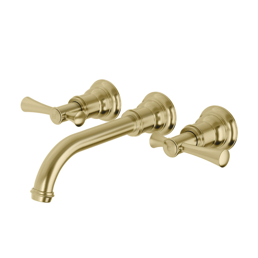 Phoenix Cromford Wall Basin / Bath Tap Set Brushed Gold, product view