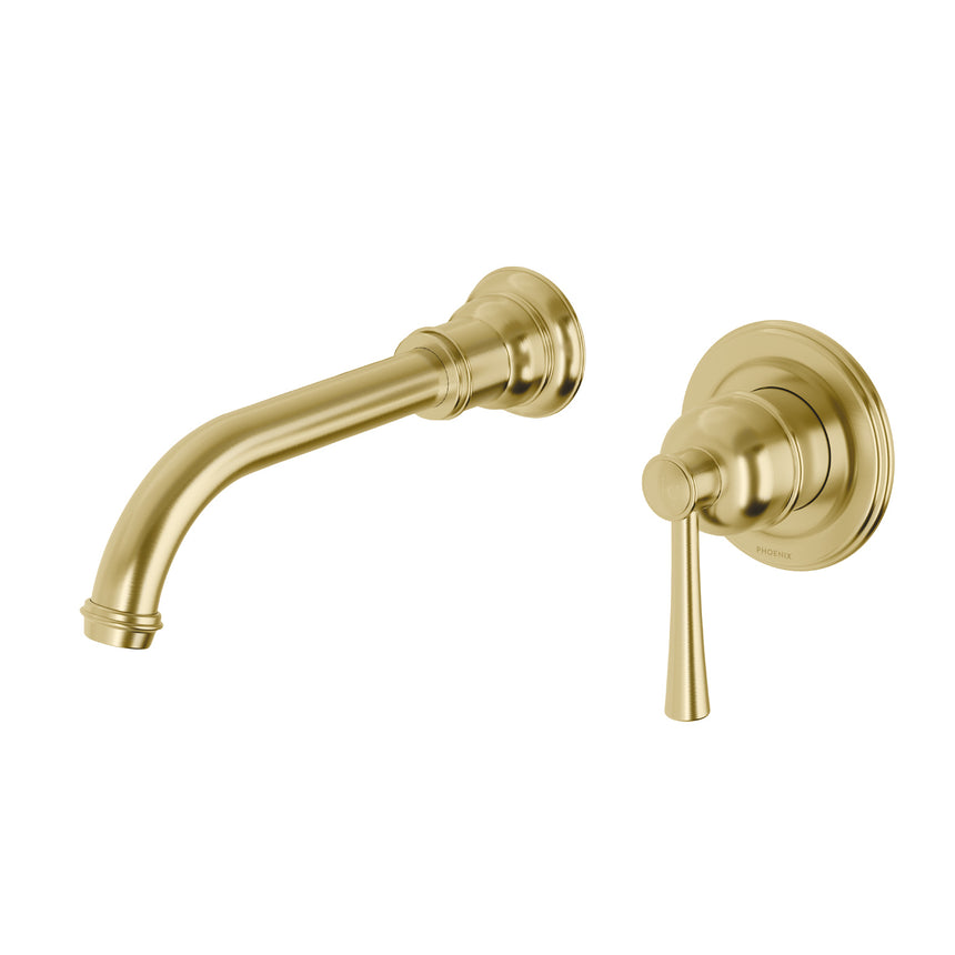 Phoenix Cromford SwitchMix Wall Basin / Bath Mixer Set Fit-Off Kit Brushed Gold, additional product view