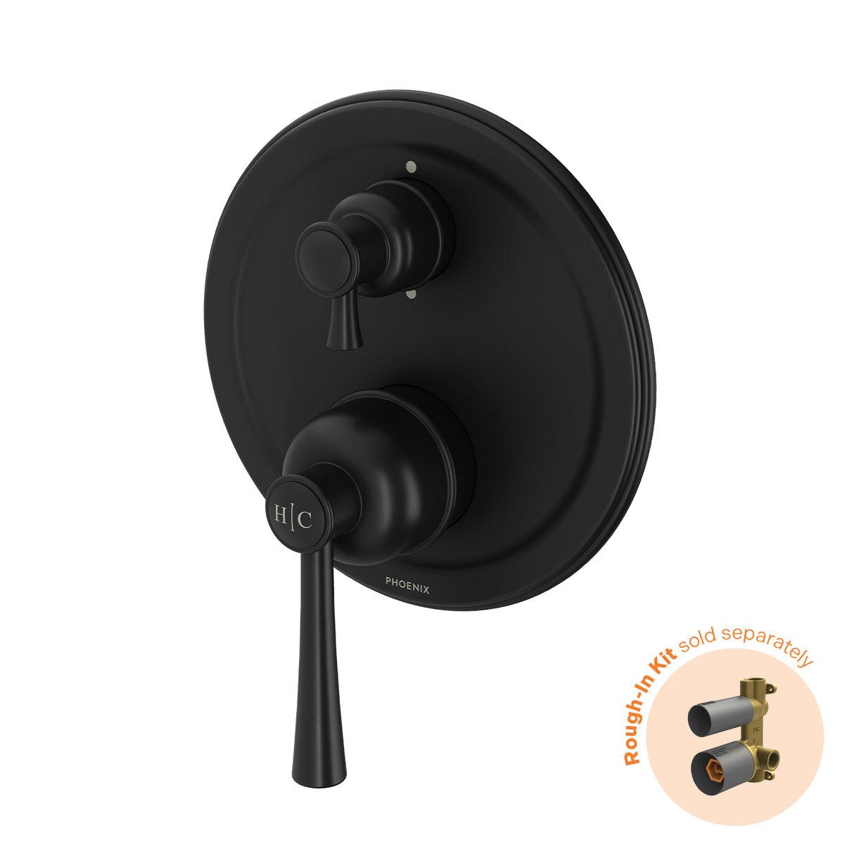 Phoenix Cromford SwitchMix Shower / Bath Diverter Mixer Fit-Off Kit Matte Black 3D Viewer