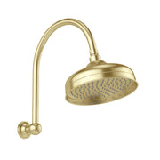 Phoenix Cromford 210mm brushed gold hi rise shower arm and rose by Tilemall