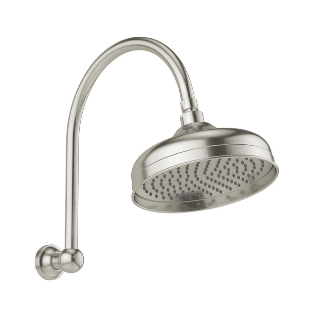 Phoenix Cromford Hi Rise Shower Arm & Rose 210mm Brushed Nickel, product view