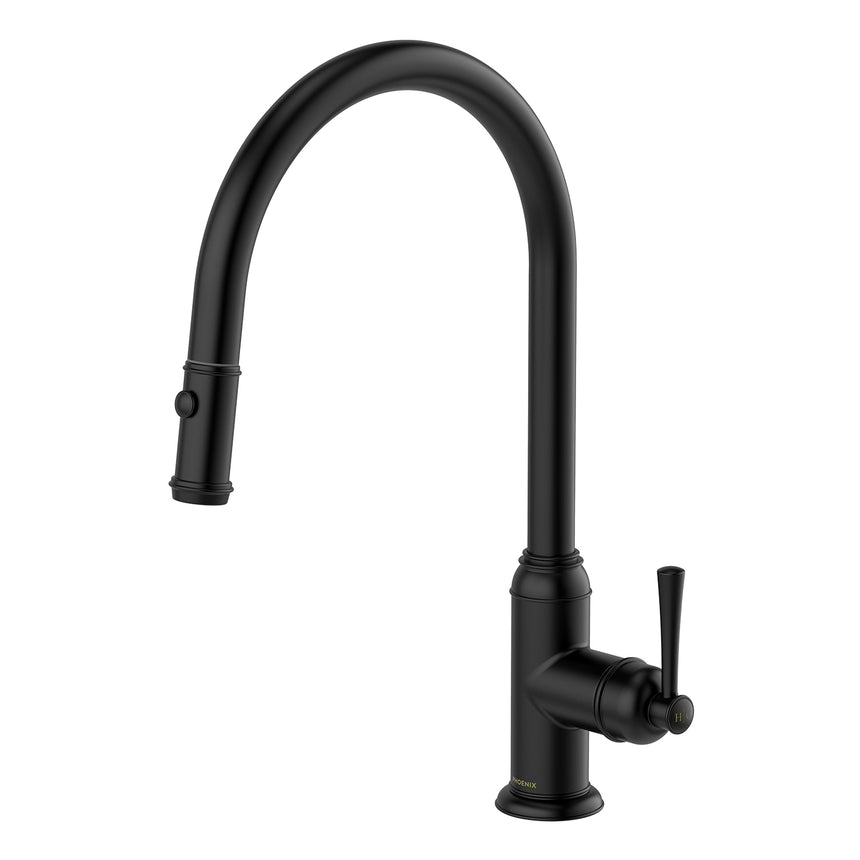 Phoenix Cromford Pull Out Sink Mixer 230mm Matte Black, product view