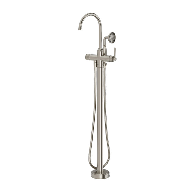 Phoenix Cromford Floor Mounted Bath Mixer with Hand Shower Brushed Nickel, product view
