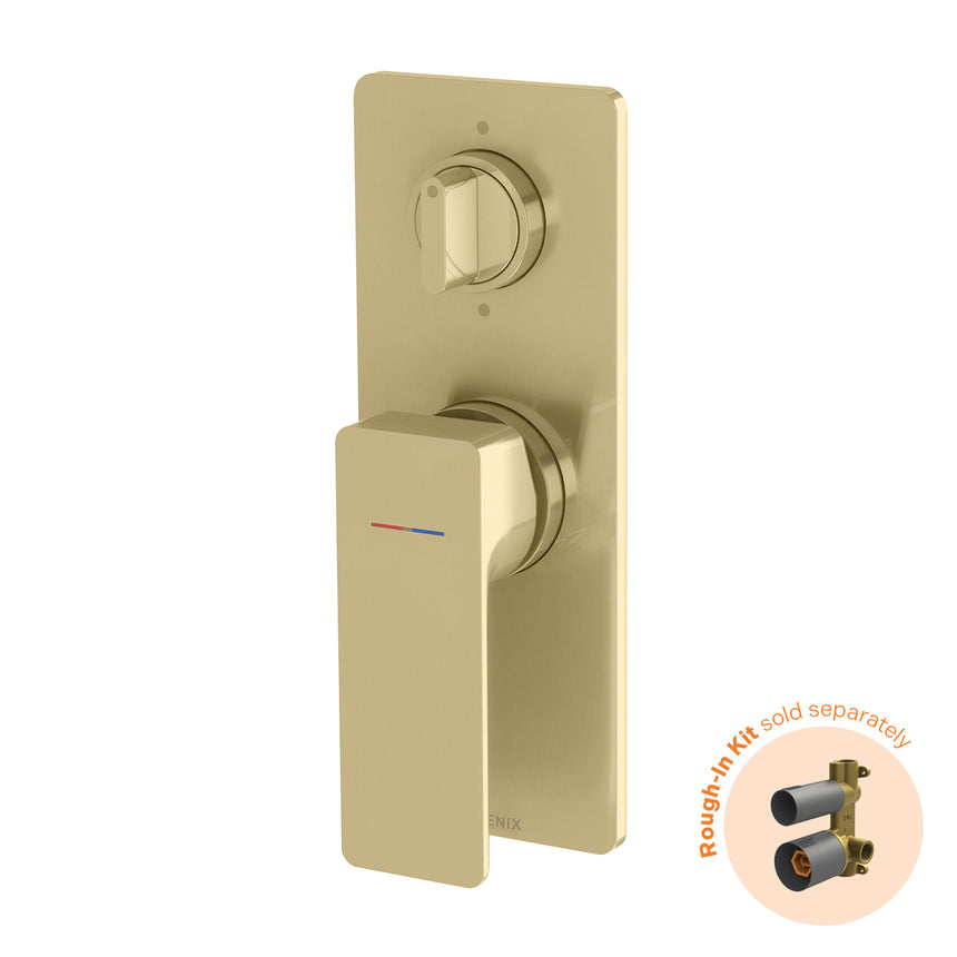 Phoenix Gloss MKII SwitchMix Shower / Bath Diverter Mixer Fit-Off Kit Brushed Gold, product view