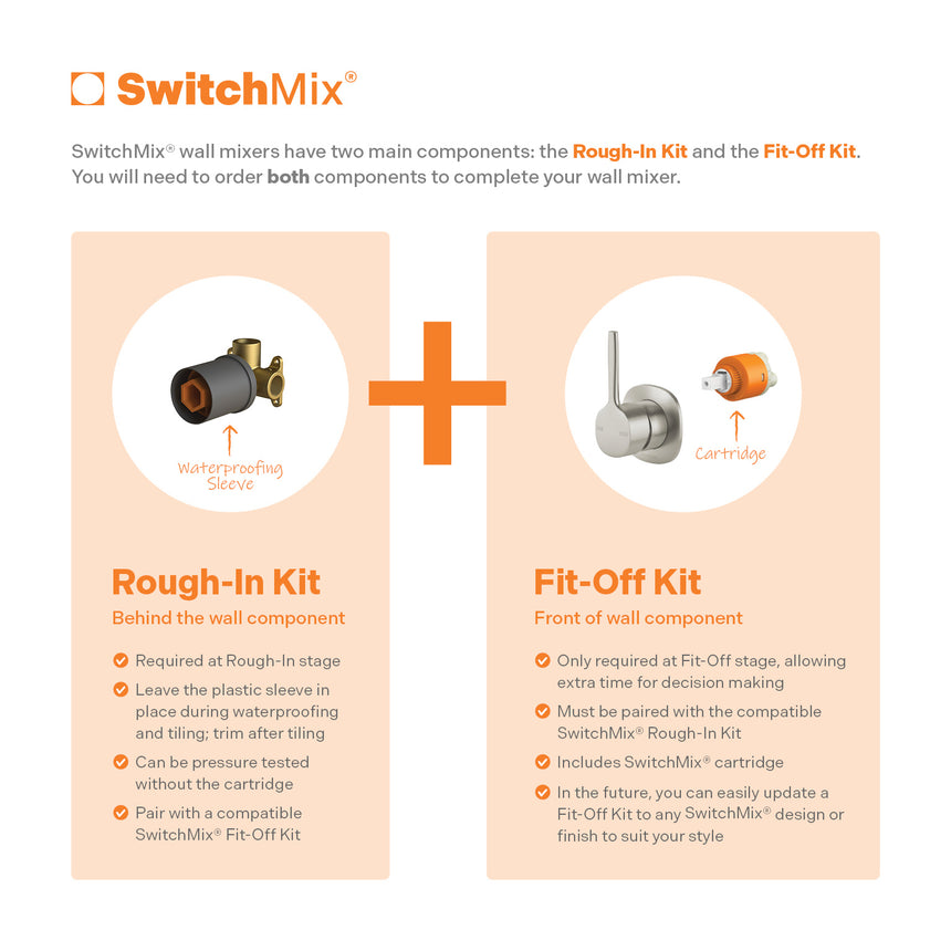 Phoenix Vask SwitchMix Shower / Wall Mixer Pin Up Fit-Off Kit Chrome, additional product view