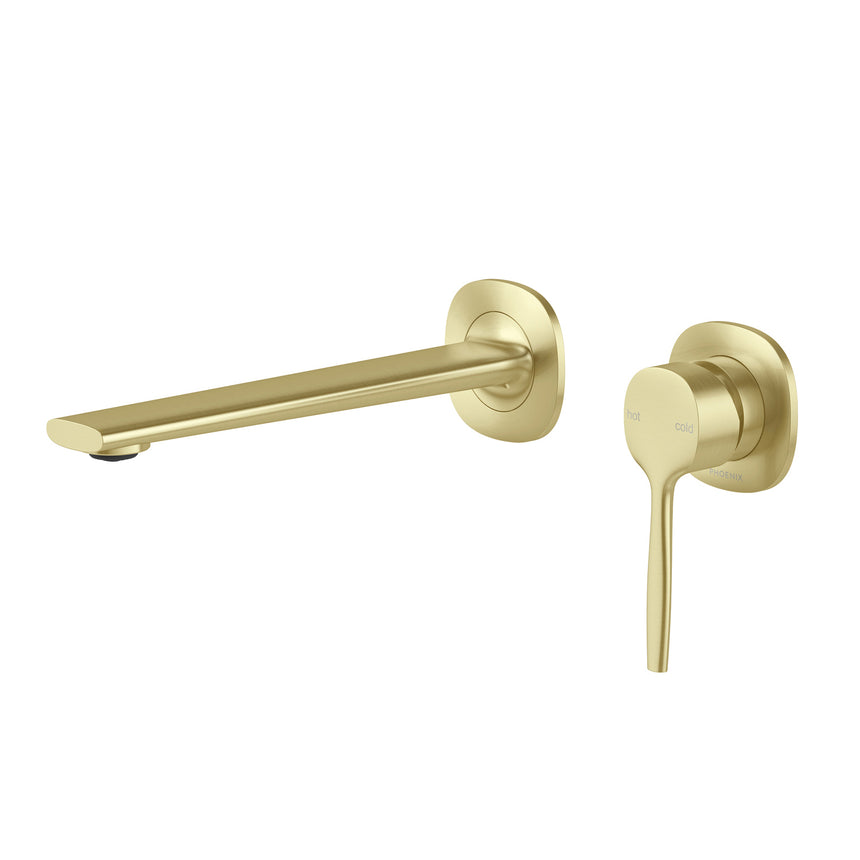 Phoenix Vask SwitchMix Wall Basin / Bath Mixer Set 200mm Brushed Gold, product view
