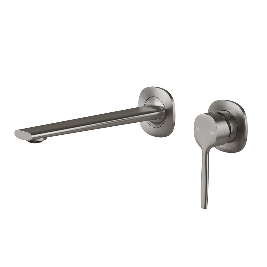 Phoenix Vask SwitchMix Wall Basin / Bath Mixer Set 200mm Brushed Carbon, product view