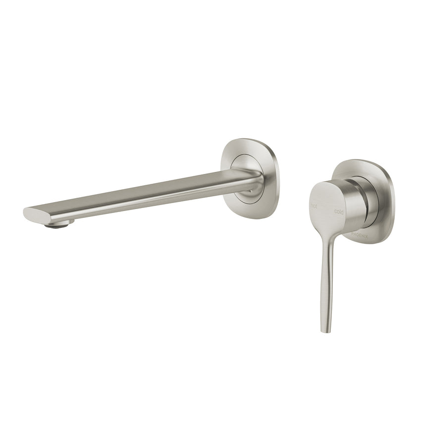 Phoenix Vask SwitchMix Wall Basin / Bath Mixer Set 200mm Brushed Nickel, product view