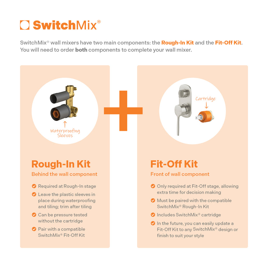Phoenix Vask SwitchMix Shower / Bath Diverter Mixer Fit-Off Kit Brushed Gold, additional product view