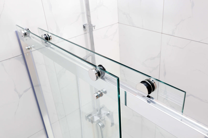 Covey DS03 Chrome roller rail and sliding glass panels