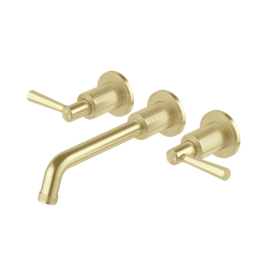 Phoenix Wiltern Wall Basin / Bath Tap Set 190mm Brushed Gold, product view