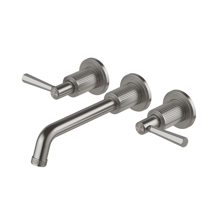 Phoenix Wiltern Wall Basin / Bath Tap Set 190mm Brushed Carbon, product view